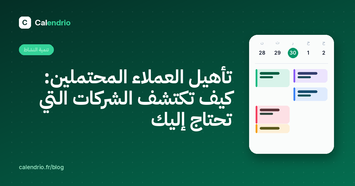 غلاف المقال: العنوان «تأهيل العملاء المحتملين: اكتشفوا من يحتاج إليكم» بجانب مفكرة الأسبوع