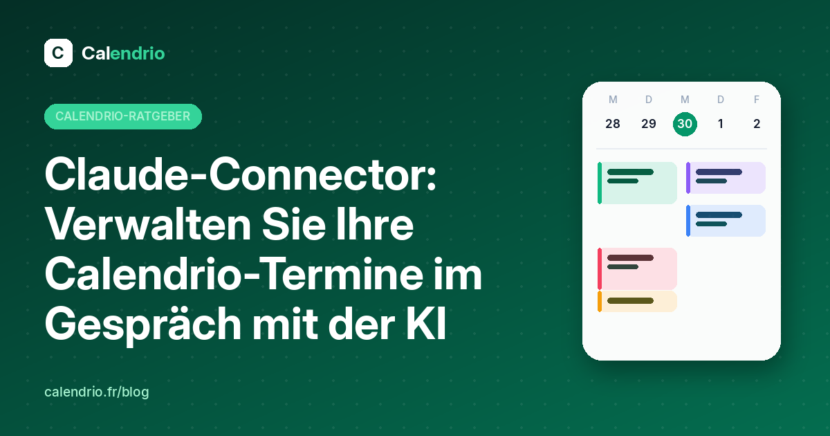 Calendrio im Connector-Verzeichnis von Claude: Termine im Gespräch mit der KI verwalten