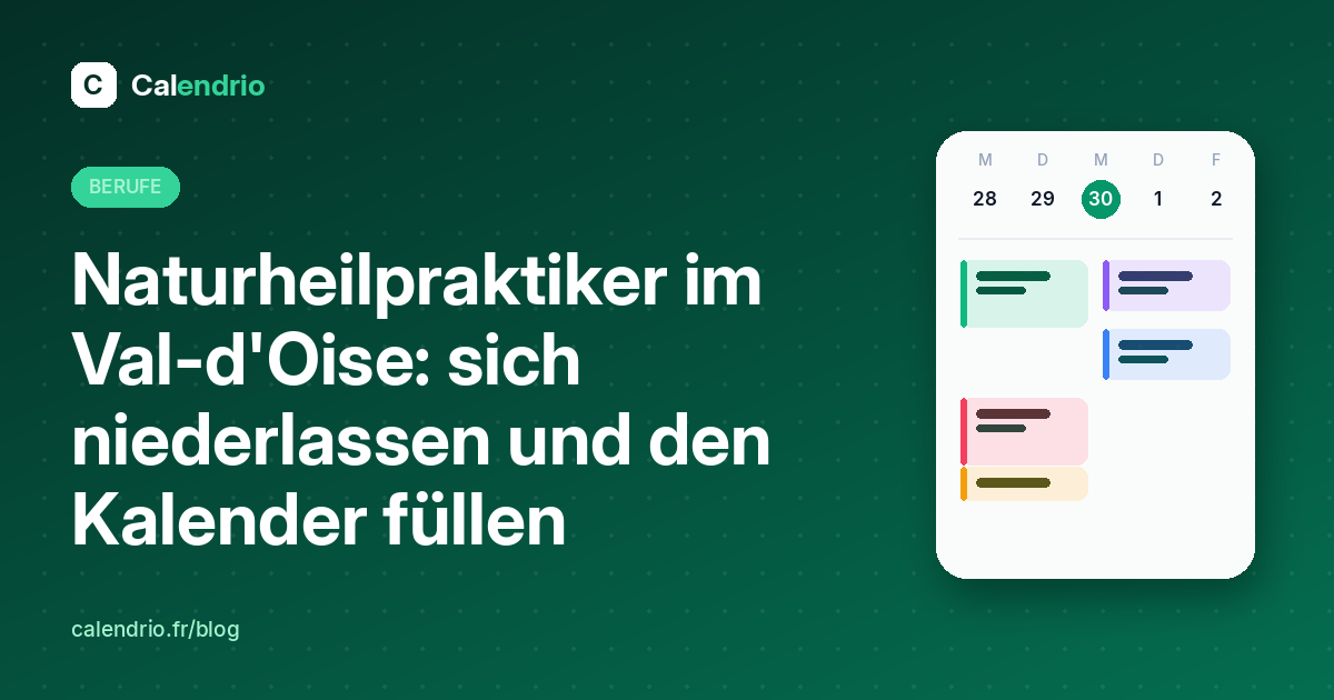 Titelbild: Naturheilpraktiker im Val-d'Oise, den Kalender füllen, mit einer Terminwoche
