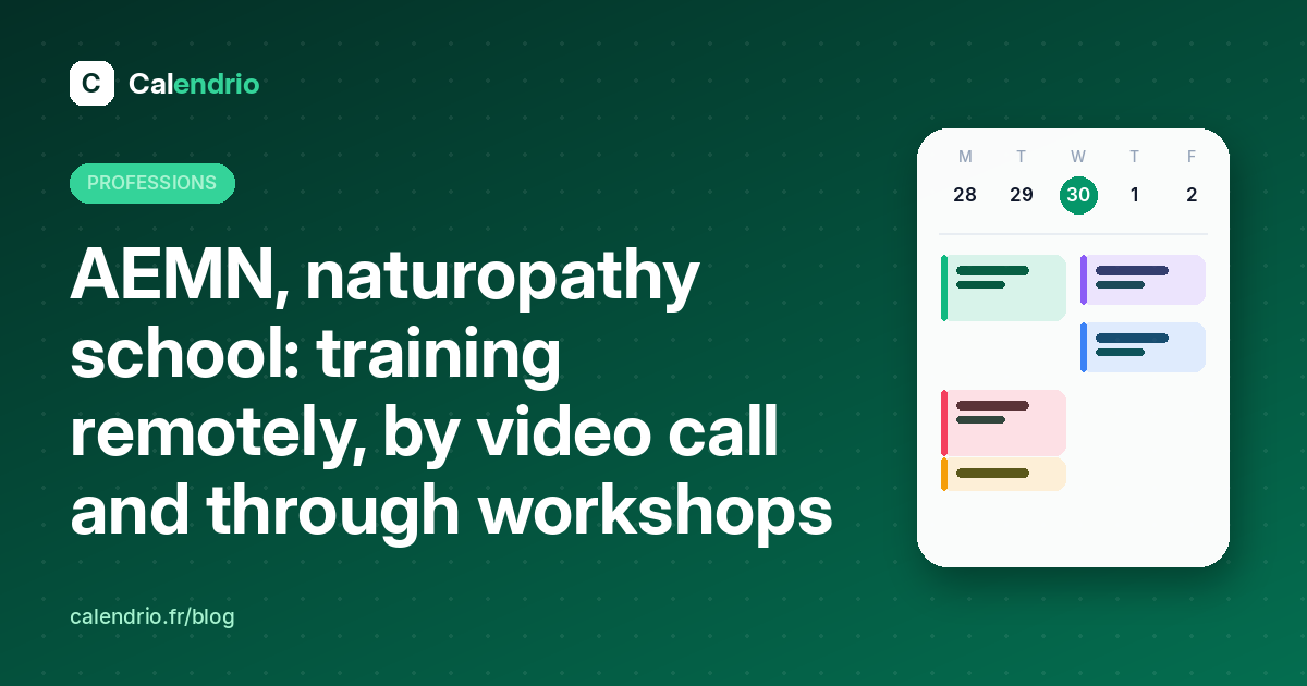 Cover: AEMN, naturopathy school, training remotely, by video call and through workshops