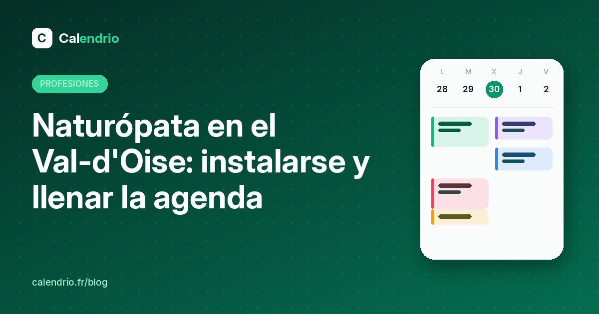 Portada: naturópata en el Val-d'Oise, llenar la agenda, con una semana de citas