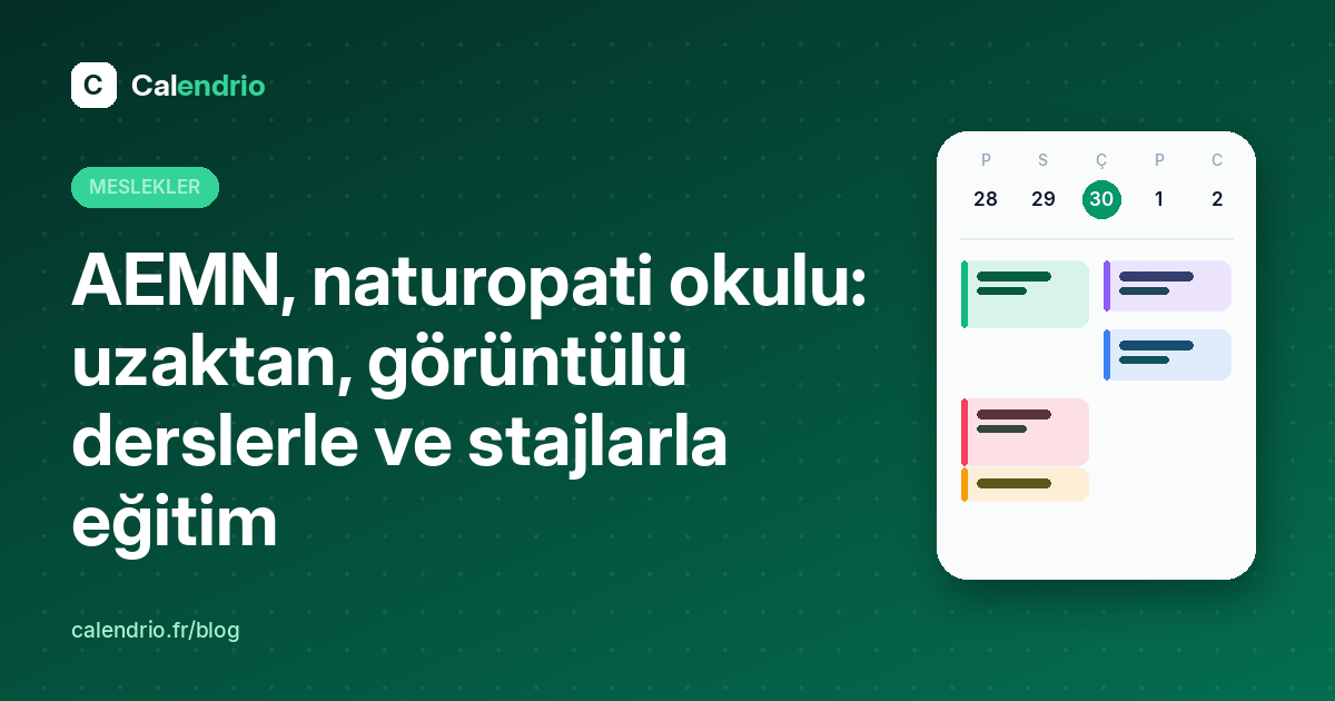 Kapak: AEMN, naturopati okulu; uzaktan, görüntülü derslerle ve stajlarla eğitim