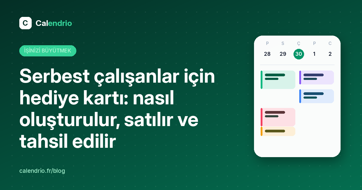 Kapak: serbest çalışanlar için hediye kartı; oluşturma, satma ve tahsil etme; resimli bir haftalık ajanda ile