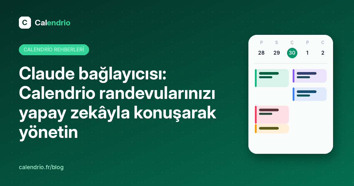 Claude'un bağlayıcı dizininde Calendrio, randevularınızı yapay zekâyla konuşarak yönetmek