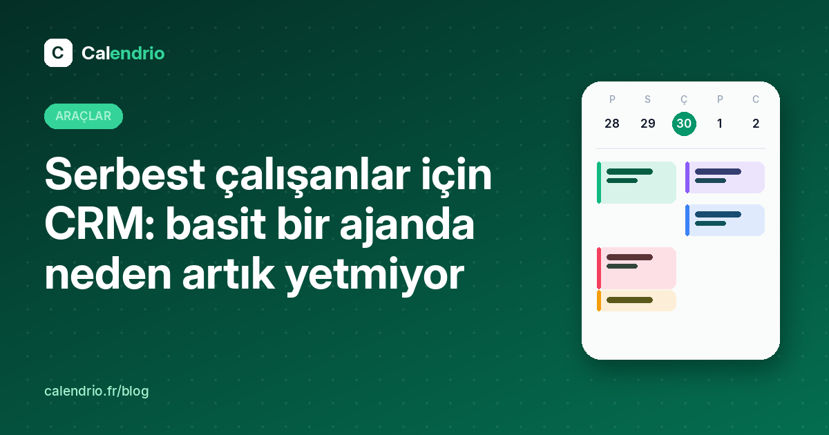 Kapak: serbest çalışanlar için CRM, resimli haftalık bir ajanda ile