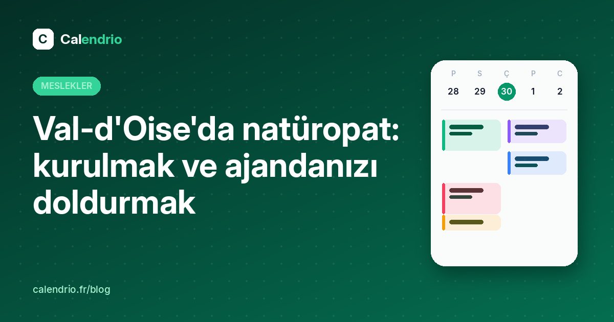 Kapak: Val-d'Oise'da natüropat, ajandanızı doldurmak, bir haftalık randevularla